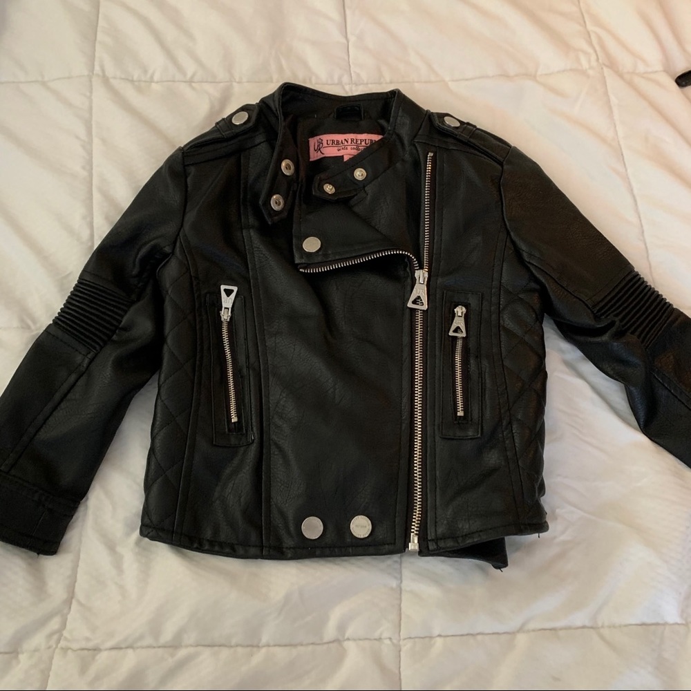 Toddler black faux leather jacket